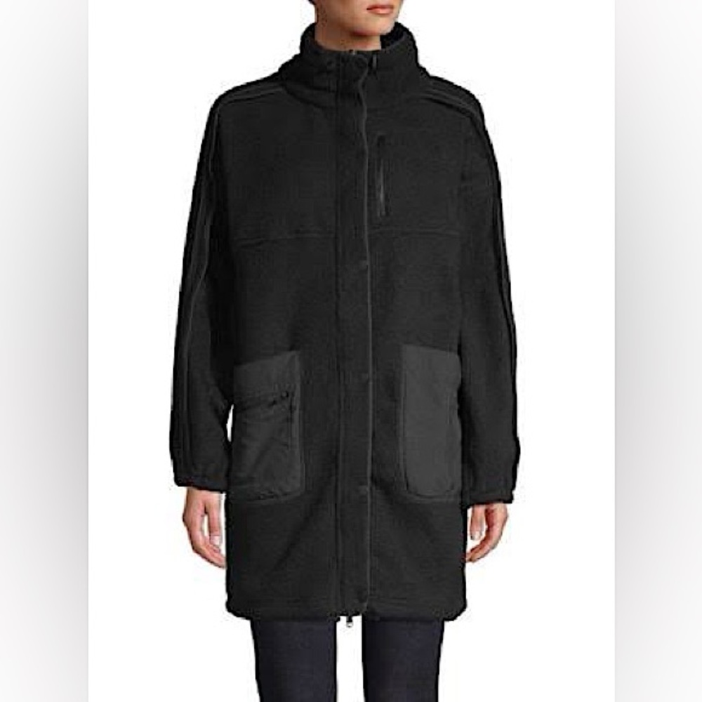 Free People FP Movement Glacier Fleece Sherpa Jacket Coat Black Medium